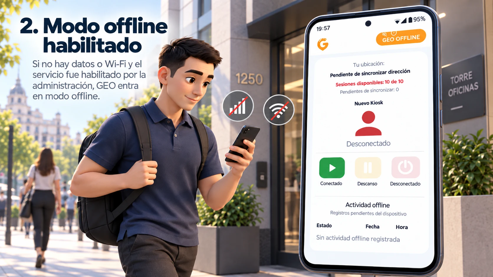 Activación del modo offline en GEO
